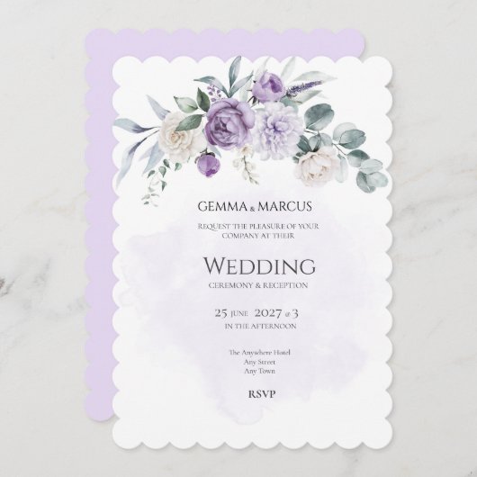 Einladung zur Hochzeit der Lilac-Infusion (Vorne/Hinten)