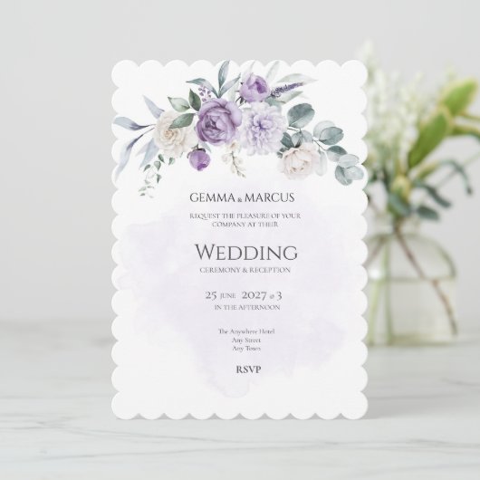 Einladung zur Hochzeit der Lilac-Infusion (Stehend Vorderseite)