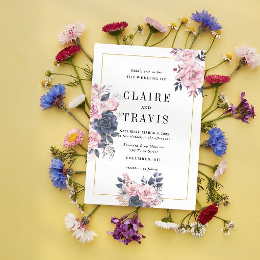 Einladung zur Hochzeit der Minimalistischen Marine