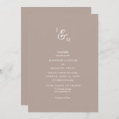 Einladung zur Hochzeit der Minimalistischen Tan-Ne (Vorne/Hinten)