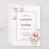 Einladung zur Hochzeit der Minimalistischen Wildbl (Vorderseite)