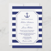 Einladung zur Hochzeit der Nautic Anchor Navy (Vorderseite)