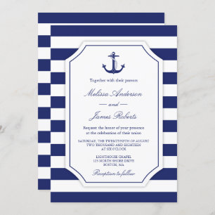 Einladung zur Hochzeit der Nautic Anchor Navy