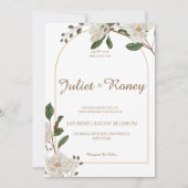 Einladung zur Hochzeit der weißen Blumenarche (Vorderseite)