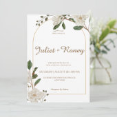 Einladung zur Hochzeit der weißen Blumenarche (Stehend Vorderseite)