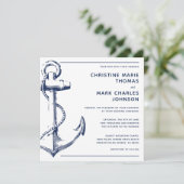 Einladung zur Hochzeit der weißen Nautischen Marin (Stehend Vorderseite)