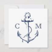 Einladung zur Hochzeit der weißen Nautischen Marin (Rückseite)