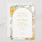 Einladung zur Hochzeit der White Yellow Blume Arch (Vorderseite)
