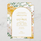 Einladung zur Hochzeit der White Yellow Blume Arch (Vorne/Hinten)