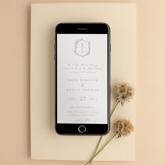 Einladung zur Hochzeit des botanischen Wappen