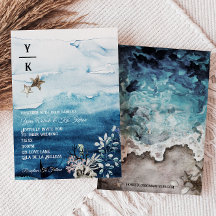 Einladung zur Hochzeit des Rustikalen Ozeans