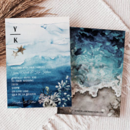 Einladung zur Hochzeit des Rustikalen Ozeans