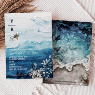 Einladung zur Hochzeit des Rustikalen Ozeans