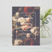 Einladung zur Hochzeit Dunkle Moody Herbst Floral  (Stehend Vorderseite)