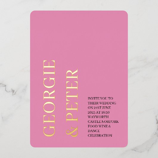 Einladung zur Hochzeit - echter Foil Text Soft Pin (Vorderseite)