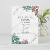 Einladung zur Hochzeit - Einfaches Blumendesign (Stehend Vorderseite)