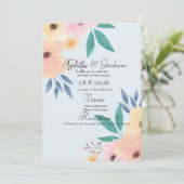 Einladung zur Hochzeit - Einfaches Blumendesign (Stehend Vorderseite)