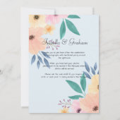 Einladung zur Hochzeit - Einfaches Blumendesign (Rückseite)