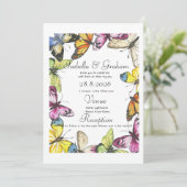 Einladung zur Hochzeit - Einfaches Schmetterlingsd (Stehend Vorderseite)