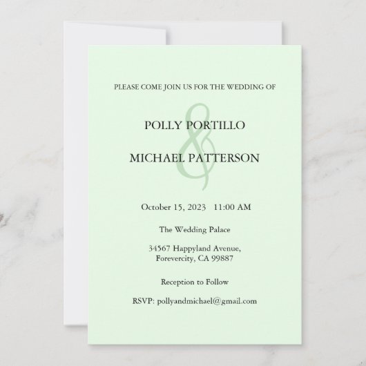 Einladung zur Hochzeit, Einladung zur klassischen (Vorderseite)