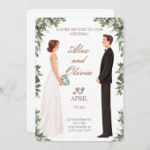 Einladung zur Hochzeit, elegant und einfach (Vorne/Hinten)