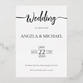 Einladung zur Hochzeit Elegante Kalligraphie (Vorderseite)