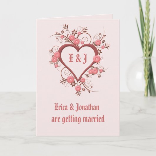 Einladung zur Hochzeit, eleganter Rahmen für das H (Vorderseite)