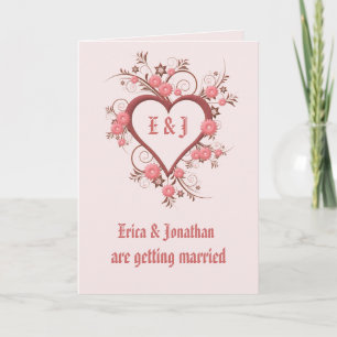 Einladung zur Hochzeit, eleganter Rahmen für das H