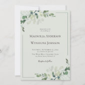 Einladung zur Hochzeit | Eucalyptus QR Code Foto (Vorderseite)