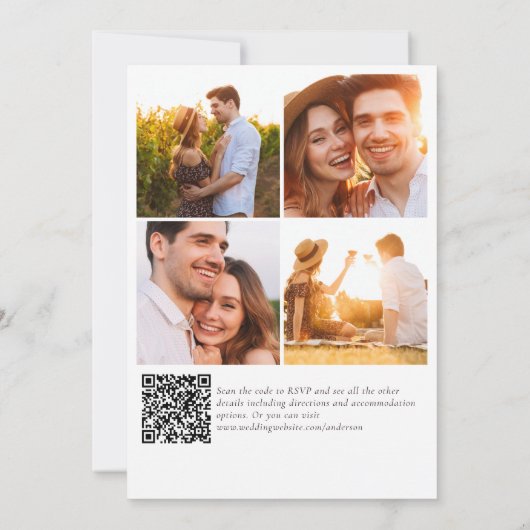Einladung zur Hochzeit | Eucalyptus QR Code Foto (Rückseite)