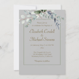 Einladung zur Hochzeit Eukalyptus bow 5" x 7"