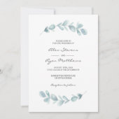 Einladung zur Hochzeit | Eukalyptus-Gartenwasserfa (Vorderseite)