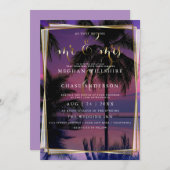 Einladung zur Hochzeit | Exotischer tropischer Nac (Vorne/Hinten)