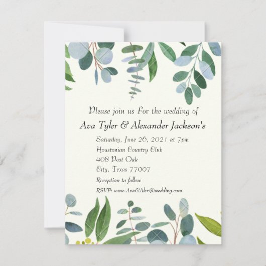 Einladung zur Hochzeit - Flachkarte (Vorderseite)