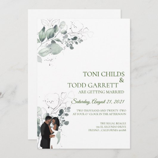 Einladung zur Hochzeit| Flora  (Vorne/Hinten)