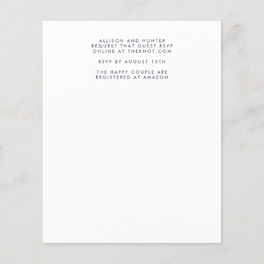 Einladung zur Hochzeit | FLYER (Hinten)