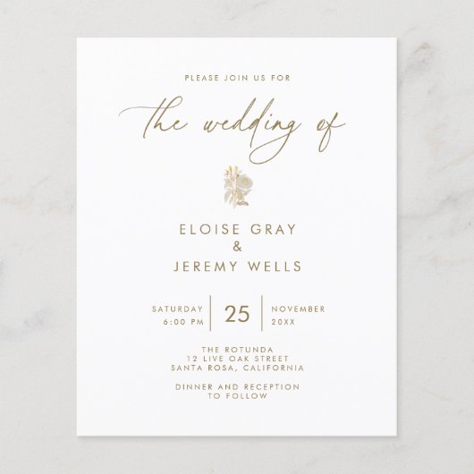 Einladung zur Hochzeit | Flyer Bella (Vorne)