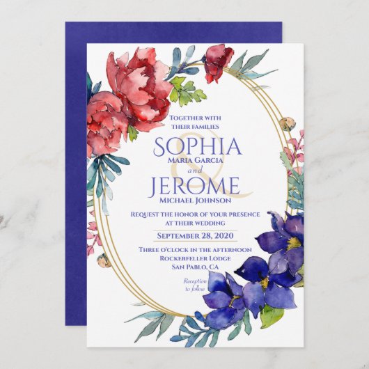 Einladung zur Hochzeit | Frohes Wasser (Vorne/Hinten)