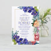Einladung zur Hochzeit | Frohes Wasserfarben (Stehend Vorderseite)