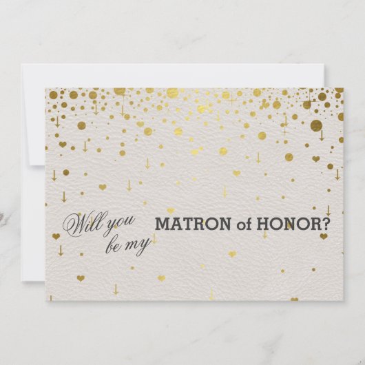 Einladung zur Hochzeit | Gold Confetti Matron of H (Vorderseite)