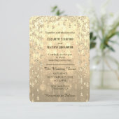 Einladung zur Hochzeit | Gold Crystal (Stehend Vorderseite)
