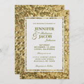 Einladung zur Hochzeit | Gold-Sequenzen (Vorne/Hinten)