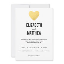 Einladung zur Hochzeit | goldenes Herz | Einladung