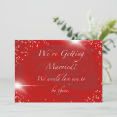 Einladung zur Hochzeit. Hellrot, sternig. (Stehend Vorderseite)