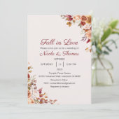 Einladung zur Hochzeit, Herbst in der Liebe Hochze (Stehend Vorderseite)