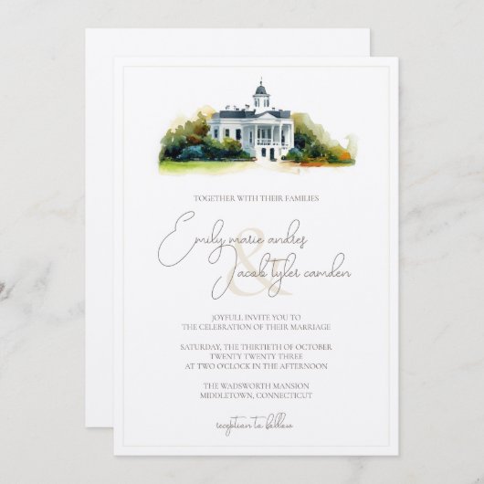 Einladung zur Hochzeit - Historisches Gebäude im W (Vorne/Hinten)