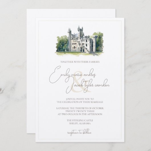 Einladung zur Hochzeit - Historisches Schloss im W (Vorne/Hinten)