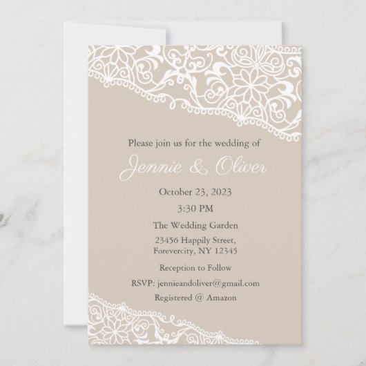 Einladung zur Hochzeit, Hochzeitstag, Braut (Vorderseite)