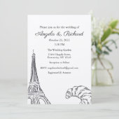Einladung zur Hochzeit, Hochzeitstag, Paris (Stehend Vorderseite)