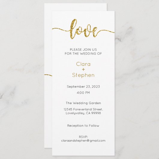 Einladung zur Hochzeit, Hochzeitstagung, Liebe (Vorne/Hinten)